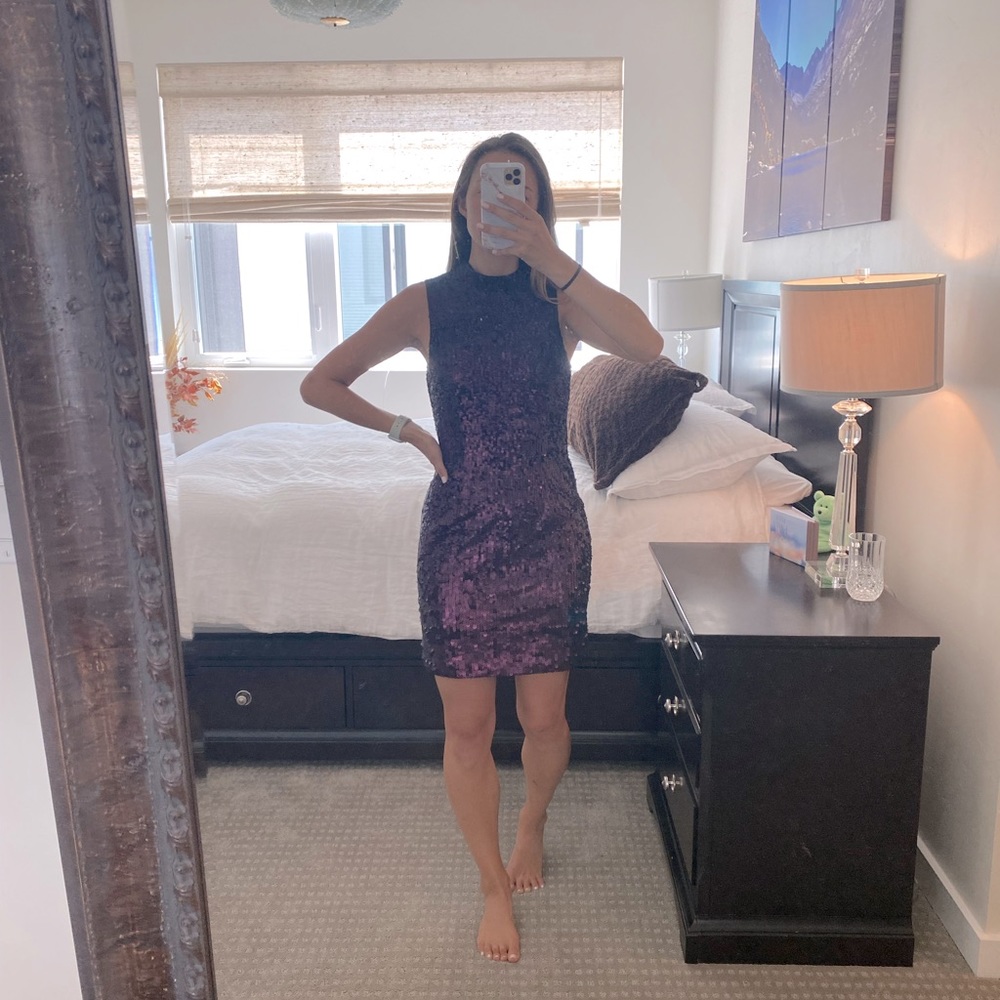 Purple sequined dress